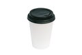 isolated coffee cup with a black lid, on a white background. takeaway food concept Royalty Free Stock Photo