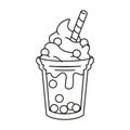 Isolated coffee granita with whipped cream Vector