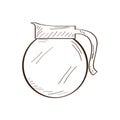 Isolated coffee pot sketch