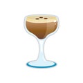 Isolated coffee tropical cocktail icon with ice