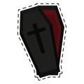 Isolated coffin halloween sticker