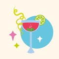 Isolated cokctail glass icon Beverage Vector