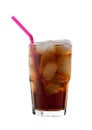 Isolated Cola with Ice, Straw