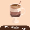 Isolated cold freddo coffee drink Vector