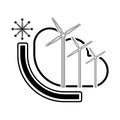 Isolated cold windy weather icon