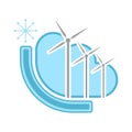 Isolated cold windy weather icon