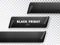 Isolated Collection of Black Friday Sale Ribbon Banners and Vector Price Tags Royalty Free Stock Photo