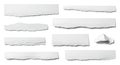 Isolated collection of ragged white paper pieces Royalty Free Stock Photo