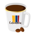 Isolated Colombian coffee cup image Vector