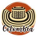 Isolated colombian traditional hat Colombia Vector