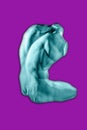 Gypsum copy of Belvedere Torso statue for artists. Isolated color replica of a famous ancient Greek fragmentary marble