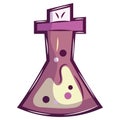 Isolated colored alchemy flask icon Vector