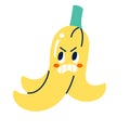 Isolated colored angry banana emote Vector