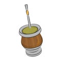 Isolated colored argentina mate traditional drink Vector