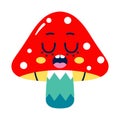 Isolated colored asleep mushroom emote Vector