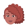 Isolated colored avatar of an afroamerican girl