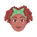 Isolated colored avatar of an afroamerican girl