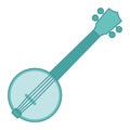 Isolated colored banjo musical instrument icon Vector