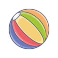 Isolated colored beach ball toy icon flat design Vector Royalty Free Stock Photo
