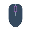 Isolated colored black computer mouse on white background. Flat design icon. Royalty Free Stock Photo
