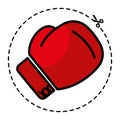 Isolated colored boxing gauntlet sport icon Vector