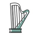 Isolated colored children sketch of harp icon Vector