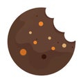 Isolated colored chocolate cookie sketch icon Vector