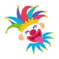Isolated colored clown jester avatar Vector
