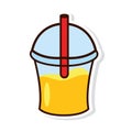 Isolated colored cold drink sticker icon Vector
