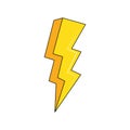 Isolated colored comic thunder icon Vector