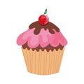 Isolated colored cupcake sketch icon Vector