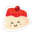 Isolated colored cute happy muffin emoji sticker Vector