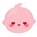 Isolated colored cute in love baby emoji icon Vector