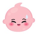 Isolated colored cute nervous smile baby emoji icon Vector
