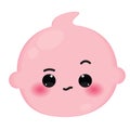 Isolated colored cute skeptical baby emoji icon Vector