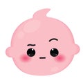 Isolated colored cute skeptical baby emoji icon Vector