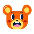 Isolated colored cute worried bear emote Vector