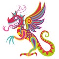 Isolated colored dragon alebrije mexican traditional cartoon Vector Royalty Free Stock Photo