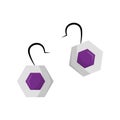 Isolated colored earring icon with gemstones Vector