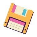 Isolated colored floppy disk Nostalgic retro icon Vector Royalty Free Stock Photo