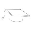 Isolated colored graduation cap kid sketch Vector