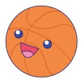 Isolated colored happy basketball character Vector