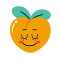 Isolated colored happy peach emote Vector