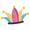 Isolated colored jester harlequin hat Vector