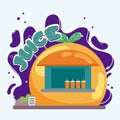 Isolated colored juice shop building sketch icon Vector