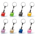 Isolated colored key chain set Royalty Free Stock Photo