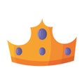 Isolated colored king or queen golden crown icon Vector