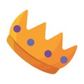 Isolated colored king or queen golden crown icon Vector