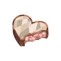 Isolated colored low poly heart shape candy icon Vector