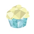 Isolated colored low poly muffin cupcake candy icon Vector